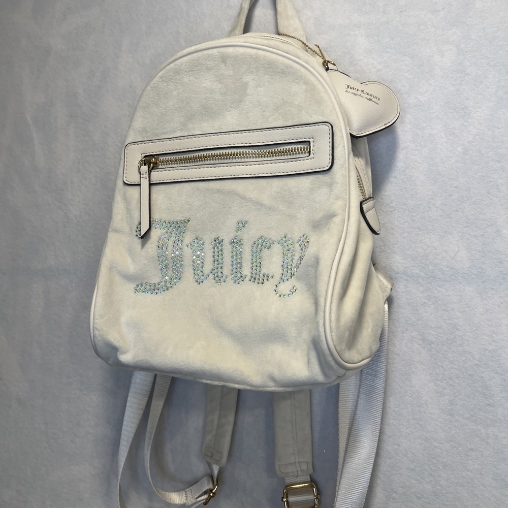 Juicy‎ Couture Y2K Velour Velvet Light Cream Mini-Backpack